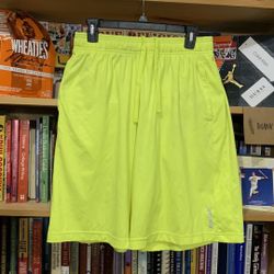 REEBOK-men’s florescent ‘PLAYDRY’ drawstring stretch waistband basketball shorts