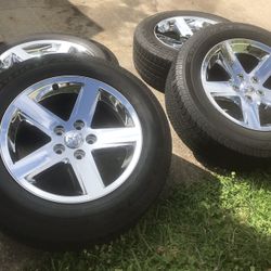 DODGE RAM OEM 20 INCH WHEELS AND TIRES 