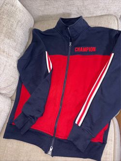 Mens’s Champion Jacket Sz M Blue/Red