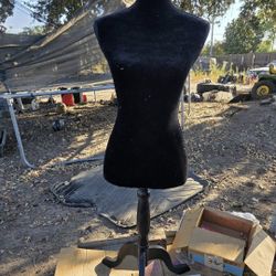 Adjustable Black Velvet Dress Form / Mannequin Torso with Stand