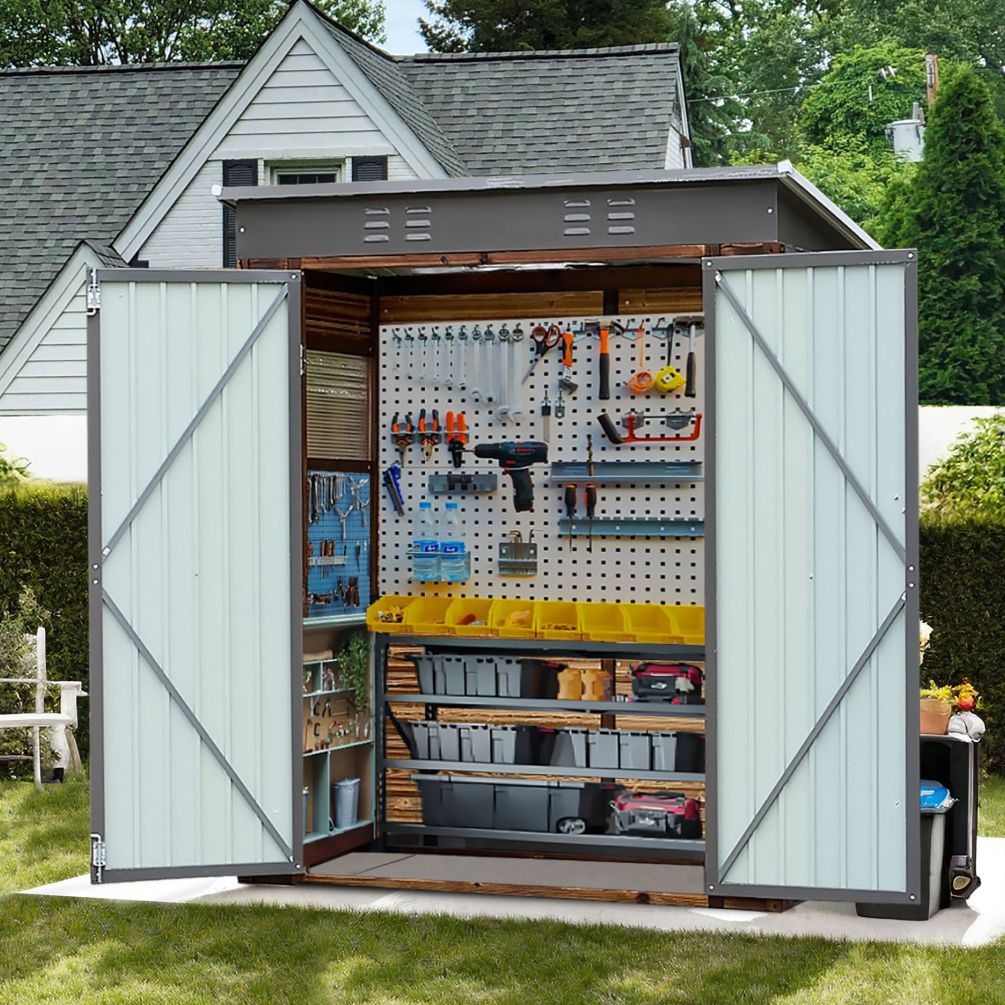 3*5FT Iron-Wood Combination Tool Shed – A Perfect Blend of Nature and Functionality