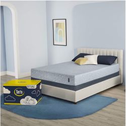 Serta - 9 inch Cooling Gel Memory Foam Mattress, Queen Size, Medium-Firm, Supportive, CertiPur-US Certified, Sheepless Night,Blue