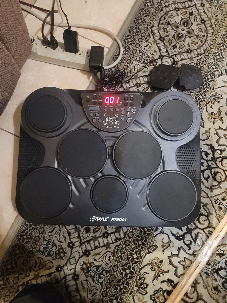 Pyle PTED01 Portable Tabletop Pad Digital DrumSet with Pedals for Sale  in El Cajon, CA OfferUp