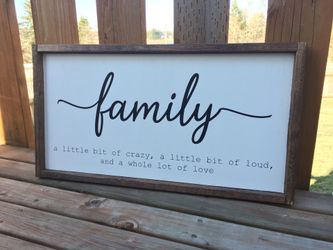 Family hand painted wood sign