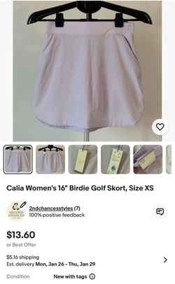 Calia Women's 16" Birdie Golf Skort, Size XS