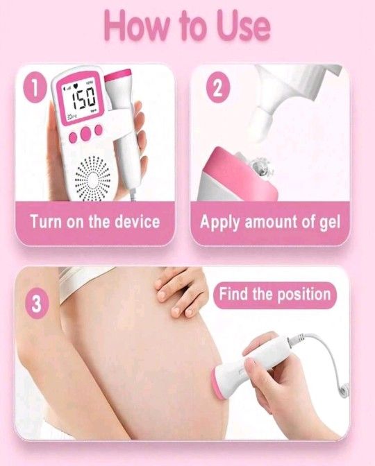 New Baby Fetal Doppler - Great Gift For Pregnant Women/ Expecting Mothers