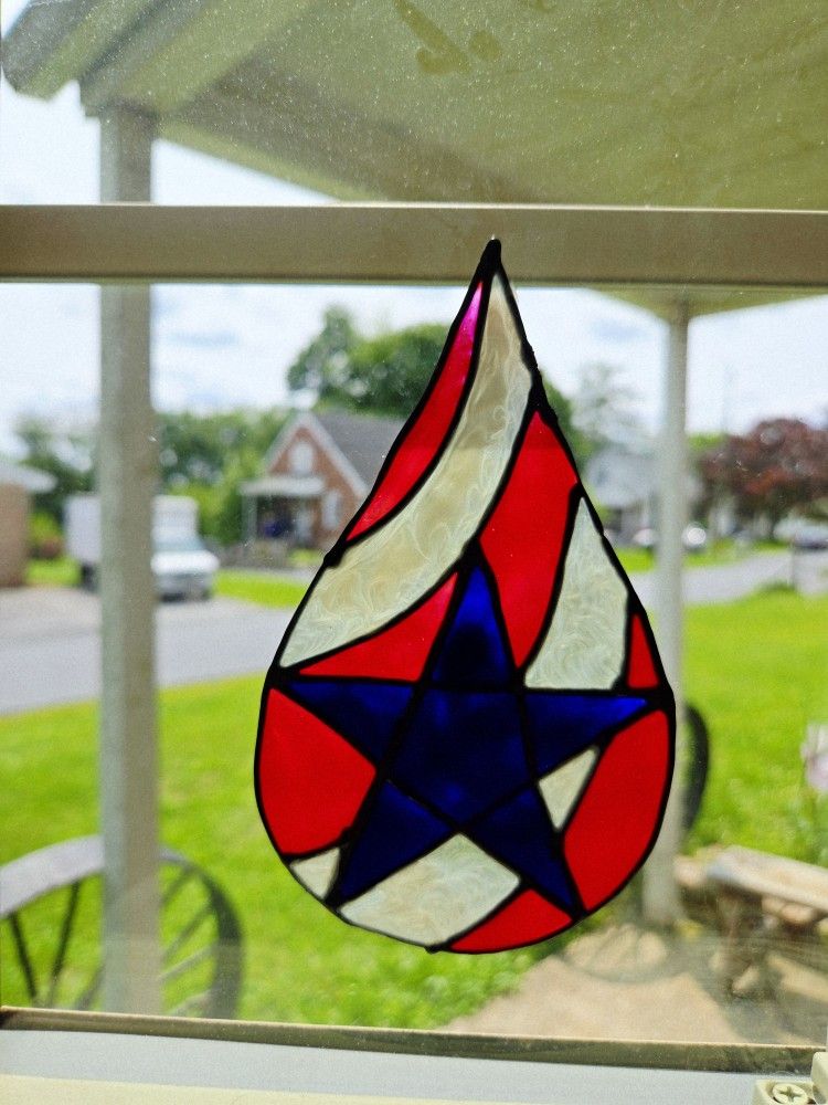 Teardrop American Flag Window Cling