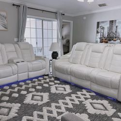 Brand New White Luxury Modern Couch And Loveseat