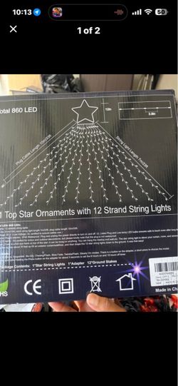 Top Star Ornaments with 12 Strand String Lights