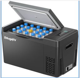 BougeRV 12v refrigerator 23 Quart, -8℉~50℉ Portable Freezer for Car, Black No Ice Needed, Use as Fridge or Freezer, Fast 15-Min Cool to 32°F, 12/24V D