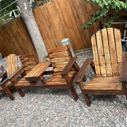 Double Bench End Two Chairs