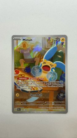 Pokémon TCG Minun Card 194/182 Paradox Rift IR Holo NM Condition