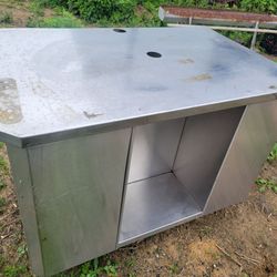 Stainless steel table 36 inch * 39 inch with shelves