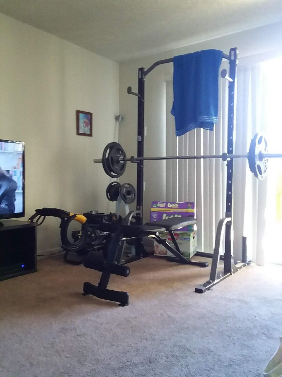 300lb olympic weight set and rack