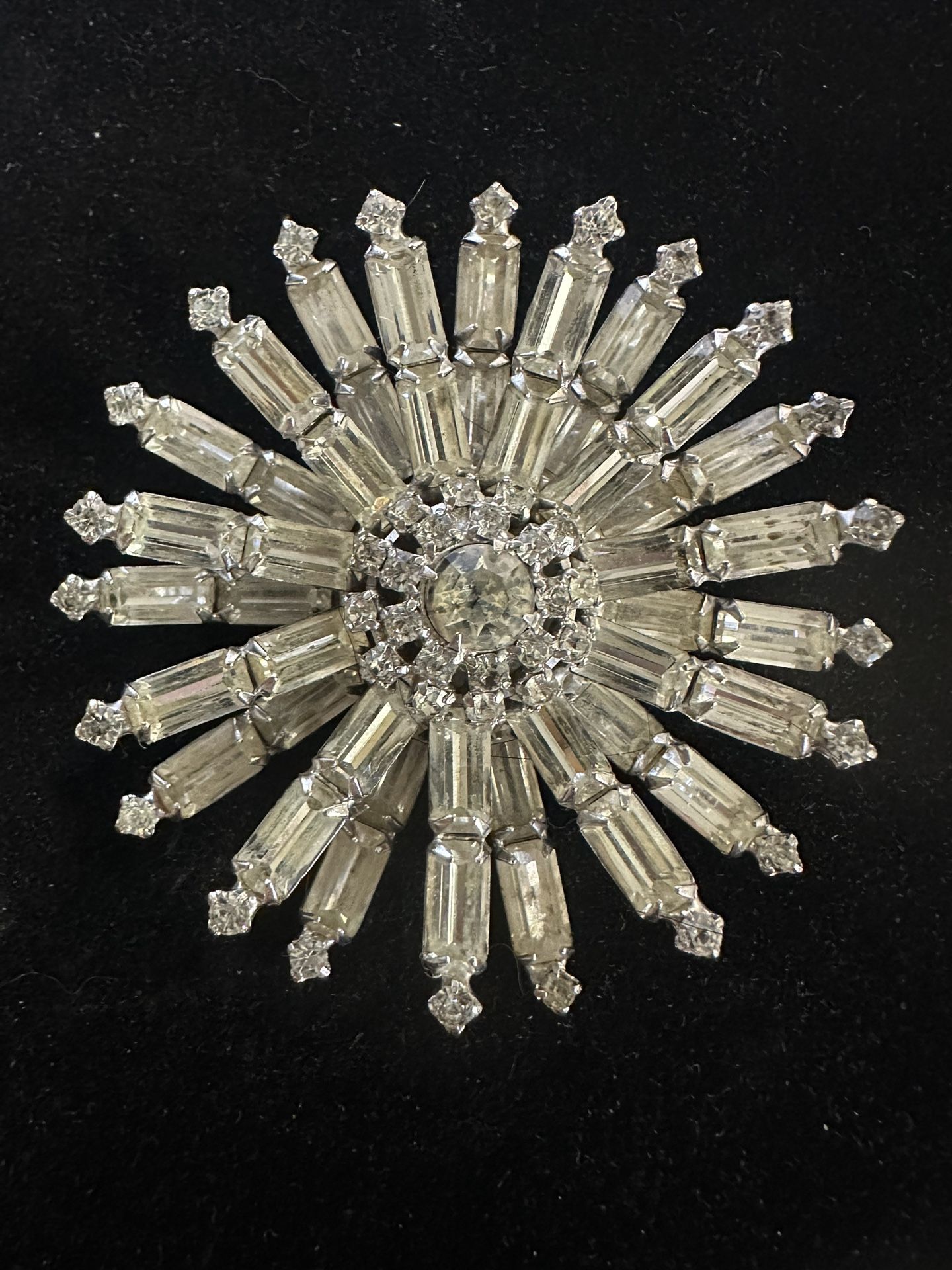 VINTAGE Crystal Brooch Costume Jewelry