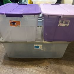 Storage Bins (Sterilite & Room Essentials) Purple/Clear