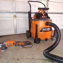 New Ridgid Heavy Duty Shop Vac And 7 Inch Grinder