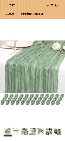43 pcs sage  Green runner12x70 inches