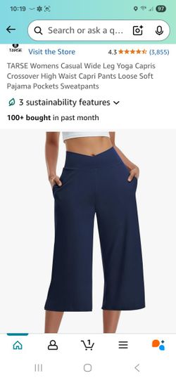 New soft, stretchy navy capri length wide leg pants only $13!