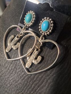Turquoise And Silver Earrings 