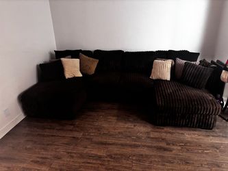 Dark Brown Sofa with Storage