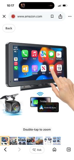 Portable Wireless with Apple CarPlay and Android Auto Screen for Car, 7" HD Touch Screen Car Stereo with Mirror Link, Bluetooth 5.2, Backup Camera, AU
