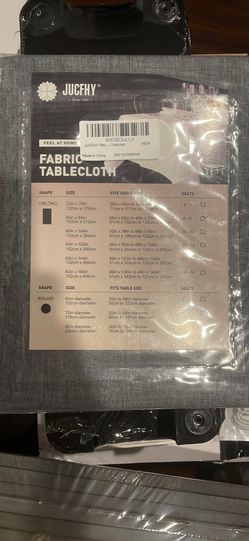 New gray fabric tablecloth