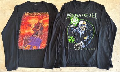 Megadeth Peace Sells & Rust In Peace Long Sleeve T-Shirt Lot M Unisex Medium