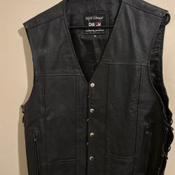 Men’s Leather Motorcycle/Western Leather Vest 