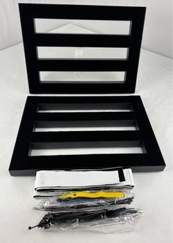 2-Pack Compact Alloy Guitar Pedalboard Set with Cable Ties & Mounts (Black) For Sale $40.00 NEW