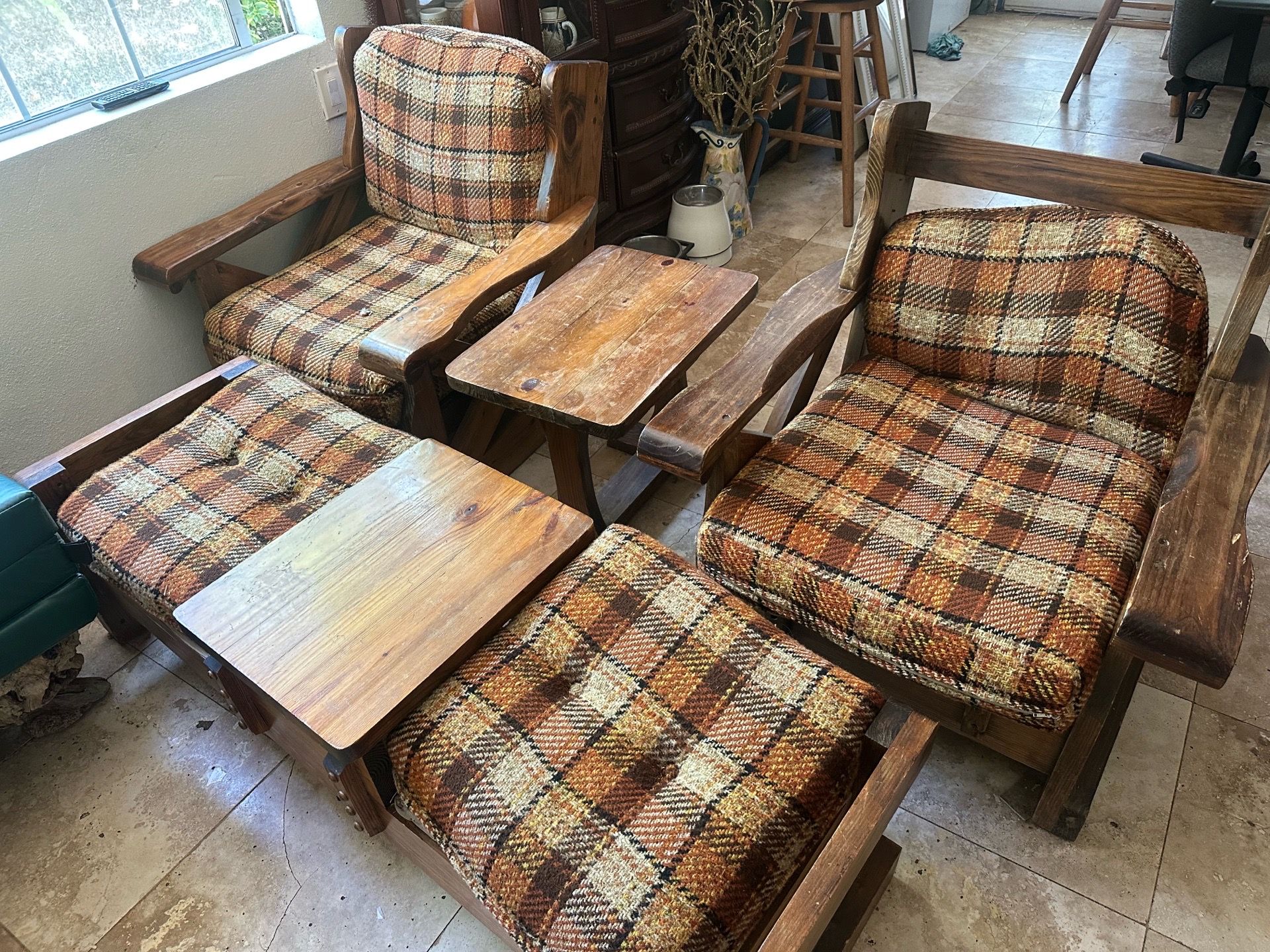 Wood seating set