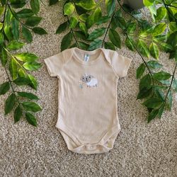 Baby Girl Tan Lamb Onesie (0-3 Months)