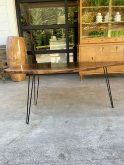 Live raw edge coffee table, black walnut
