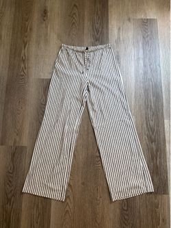 Women striped wide leg pants