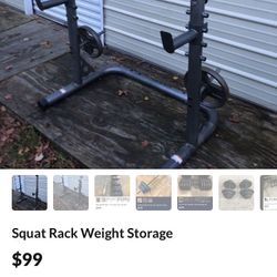 Heavy Duty Squat Rack & Weight Storage 