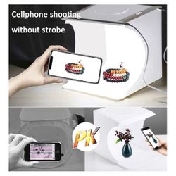 Mini Photo Studio Light Box,Portable Folding Photography Light Tent kit with 40pcs LED Light + 6 Kinds Color Backgrounds for Small Size Product