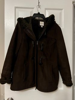Croft & Barrow Brown Sherpa-Lined Duffle Coat Size L