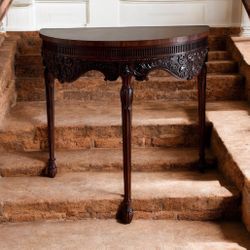 🦊2 avail Elegant Ornate Wood TraditionaL Spanish Henredon Foyer Console TabLe