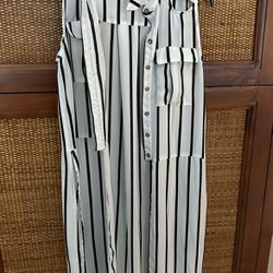 Trendy! Material Girl Juniors XXS Black & White Striped Dress Duster with slits
