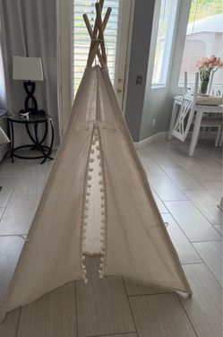 Kids Teepee Tent for Toddlers, Washable Indoor Tipi Sleepover Tent, Slumber Party Tent for Girls & Boys,