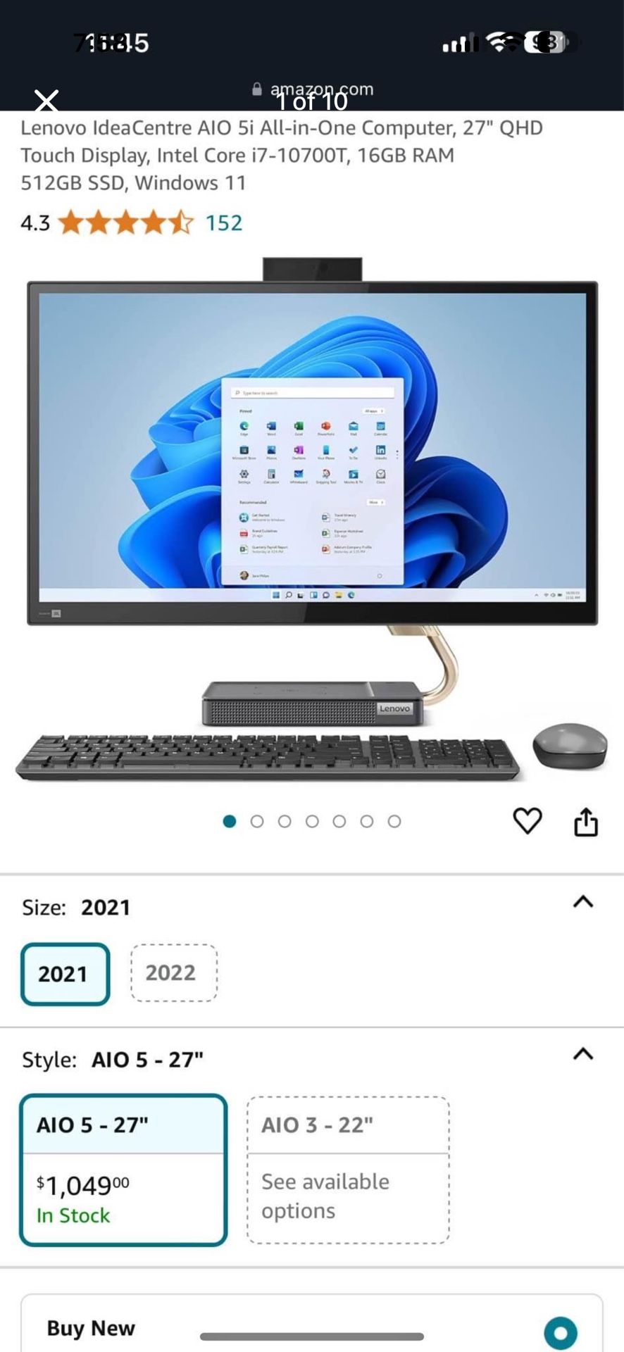 Lenovo Touch Screen Computer