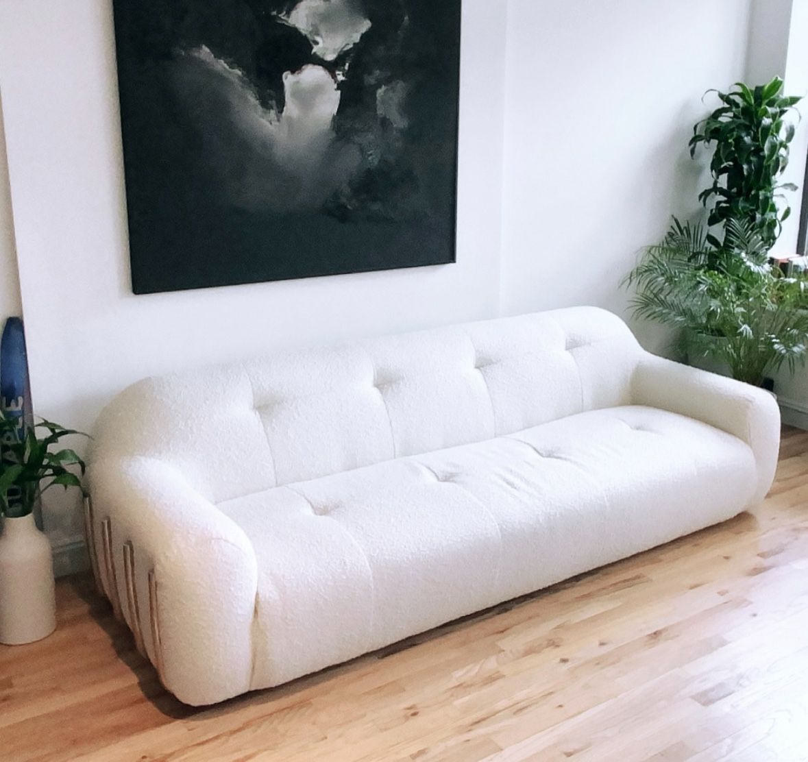 CB2 Boucle Brace Couch