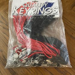 New Sealed Bulk Paracord Quality Keychains – 24pc Red/Black with Carabiners