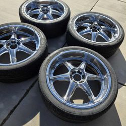24" Vagare Luxury Chrome rims w/ Brand New Fullway OBO