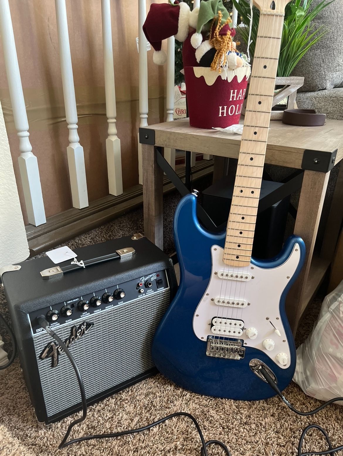 Fender electric guitar and amp