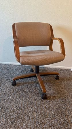 Wood Arm Dining Chairs with Wheels
