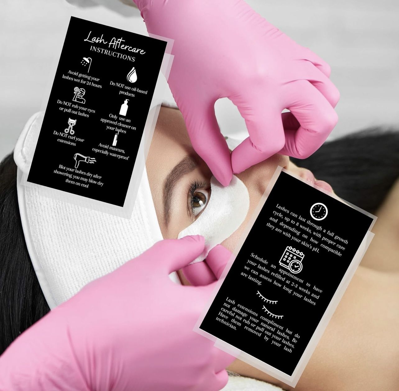 Boutique Marketing LLC Lash Extension Aftercare Instructions Cards