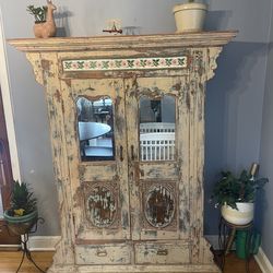 Wood Storage Cabinet -Floral Titles