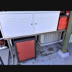 Stainless Steel Work Table And Storage Boxes 