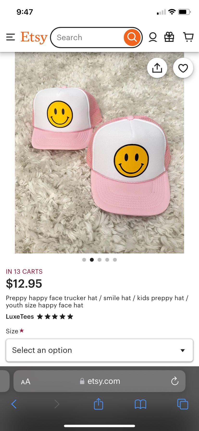 smiley face trucker hat l